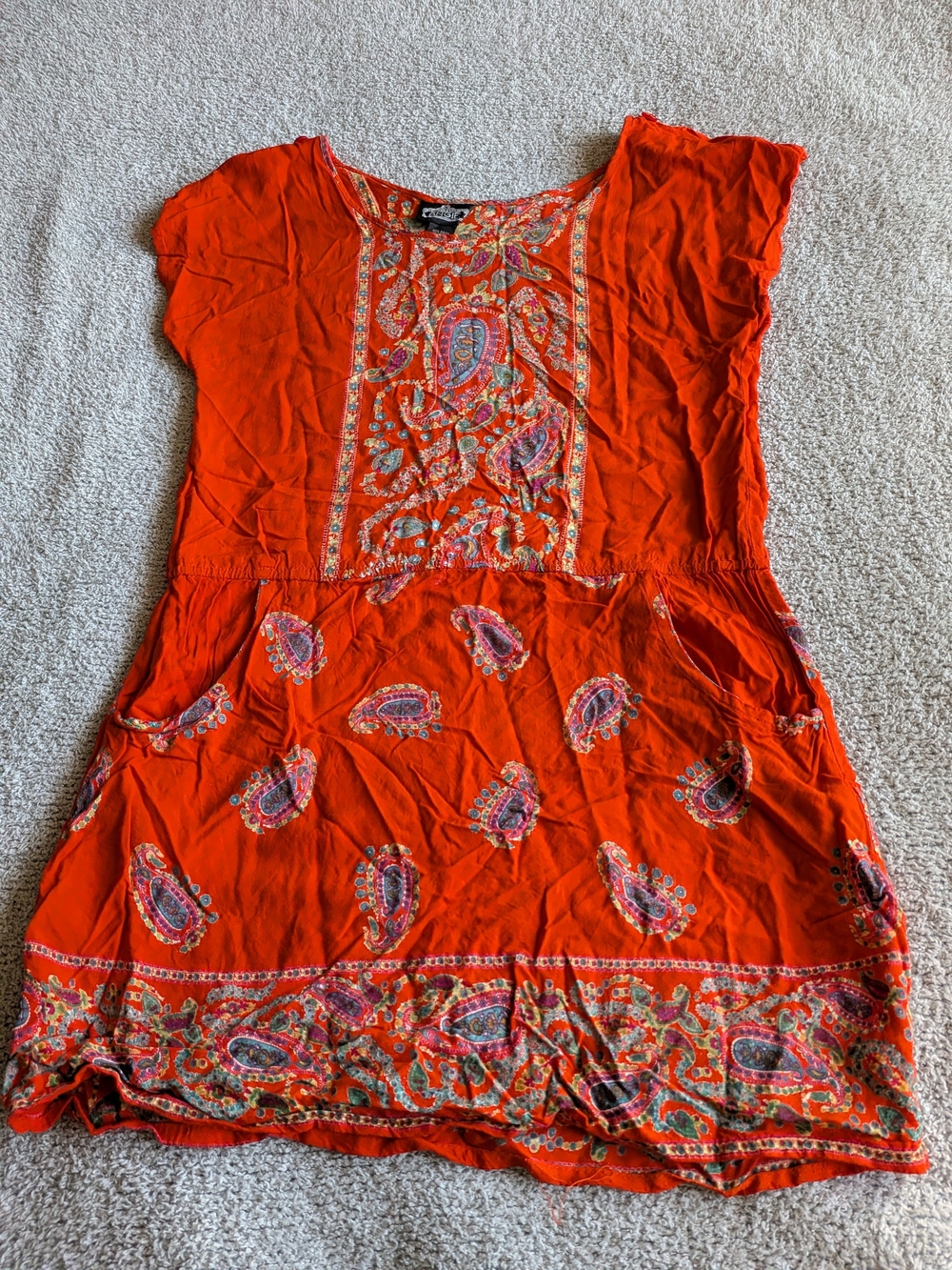 🌼B2G1🌼 Angie Orange Paisley Mini Dress